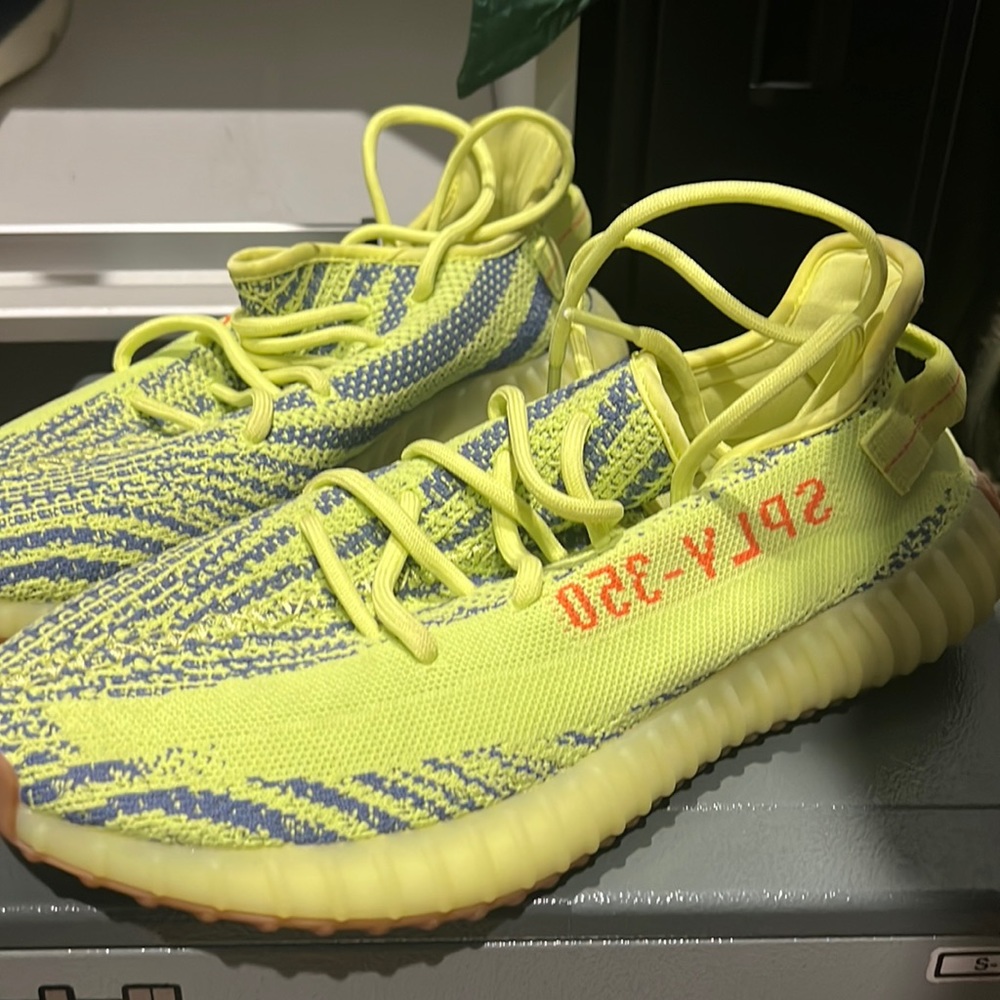 Men's neon Yeezy Boost 350 Semi Frozen yellow
